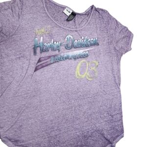Harley Davidson 03 Womens Short Sleeve Tshirt Sz 1W Purple Biker Motorcycle